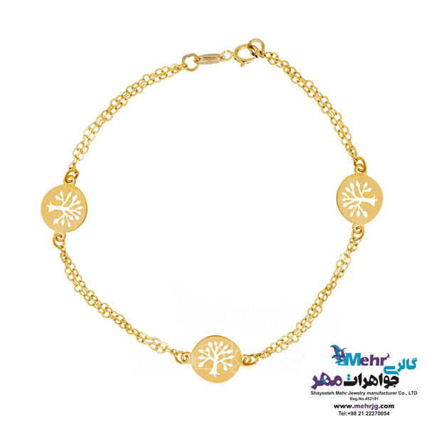 دستبند طلا - طرح درخت زندگی