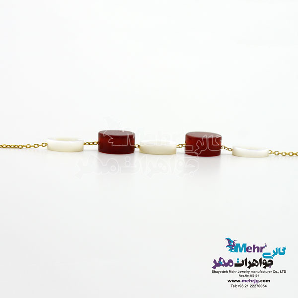 دستبند طلا و سنگ - طرح هندسی