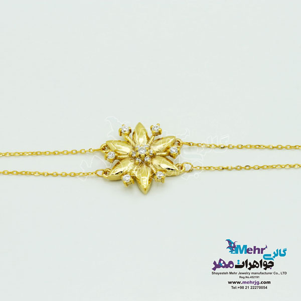 دستبند طلا - طرح گل خورشیدی