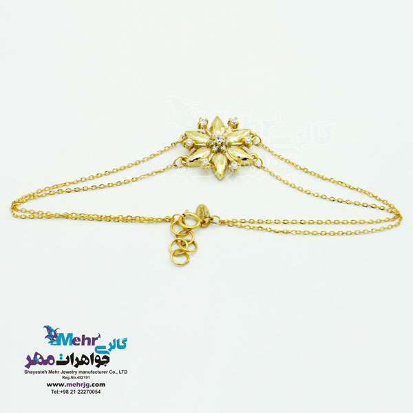 دستبند طلا - طرح گل خورشیدی