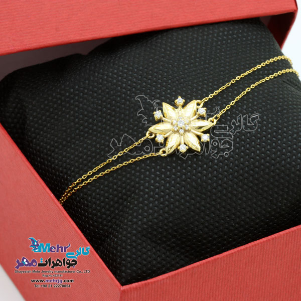 دستبند طلا - طرح گل خورشیدی