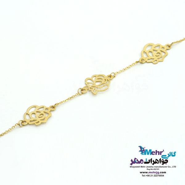 دستبند طلا - طرح گل