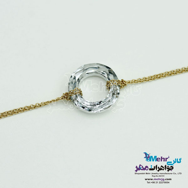 دستبند طلا - سنگ سواروسکی رینگ
