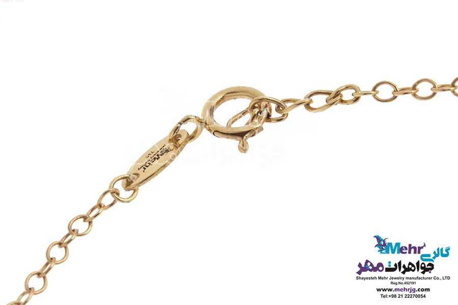 دستبند طلا و سنگ - سواروسکی گل