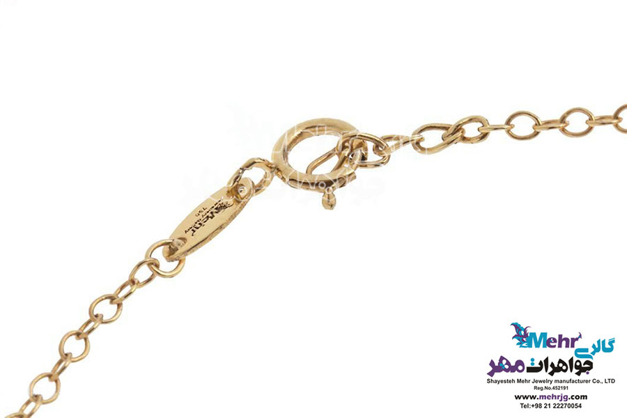 دستبند طلا و سنگ - سواروسکی قلب و گل