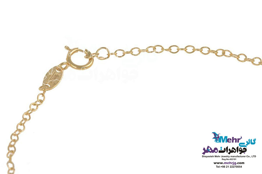 دستبند طلا و سنگ - طرح مروارید نشان