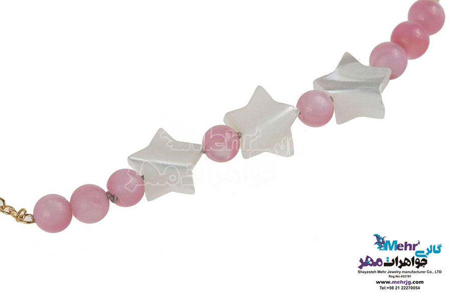 دستبند طلا و سنگ - صدف ستاره