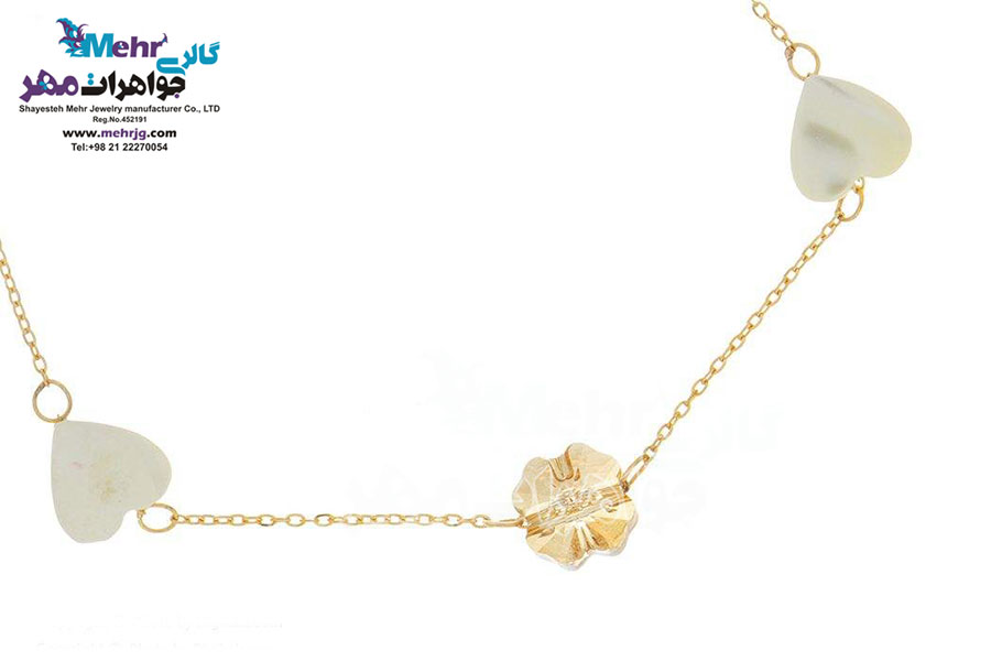 دستبند طلا و سنگ - سواروسکی گل