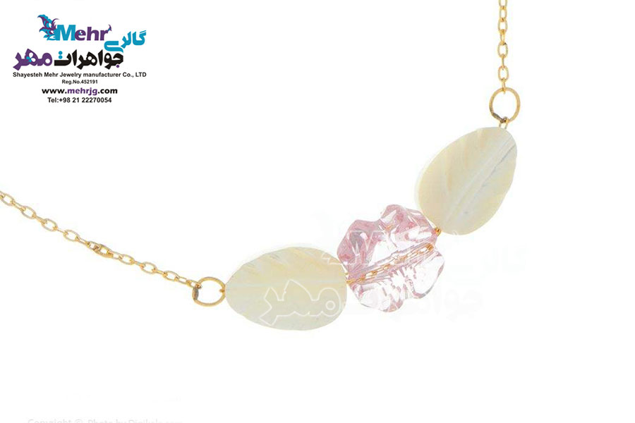 دستبند طلا و سنگ - سواروسکی گل