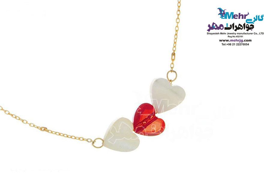 دستبند طلا و سنگ - سواروسکی قلب