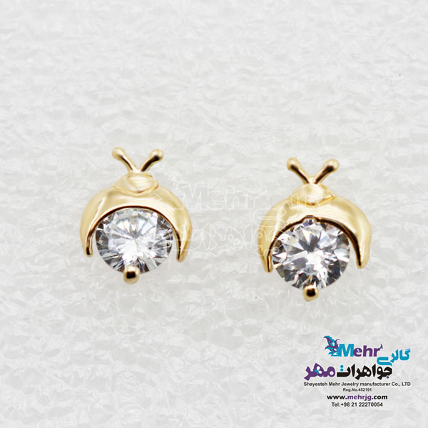 گوشواره طلا - طرح کفشدوزک
