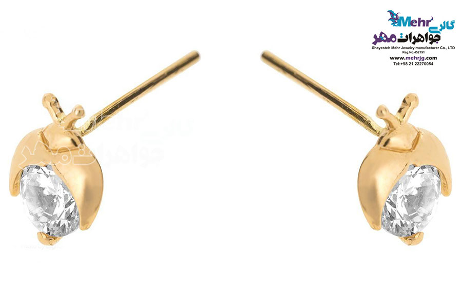 گوشواره طلا - طرح کفشدوزک