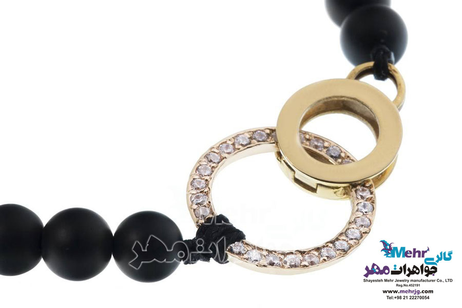 دستبند طلا و سنگ - طرح برمس
