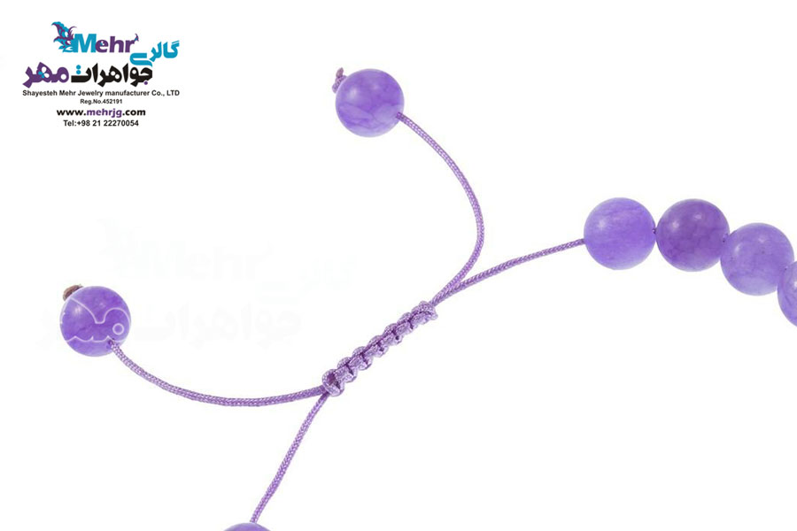 دستبند طلا و سنگ - طرح گل