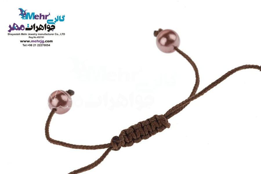 دستبند طلا و سنگ - طرح گل پریوش