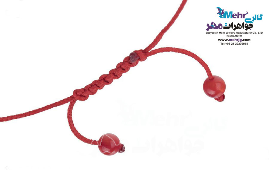 دستبند طلا و سنگ - طرح انار