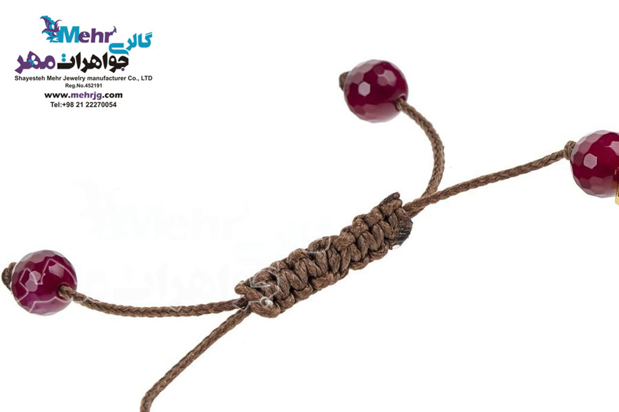 دستبند طلا و سنگ - طرح پروانه