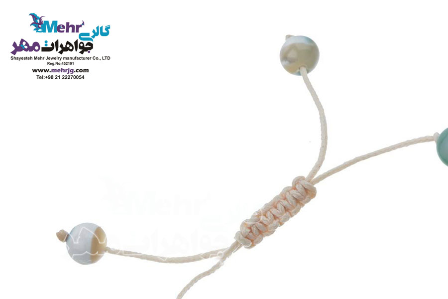 دستبند طلا و سنگ - طرح درخت کاج