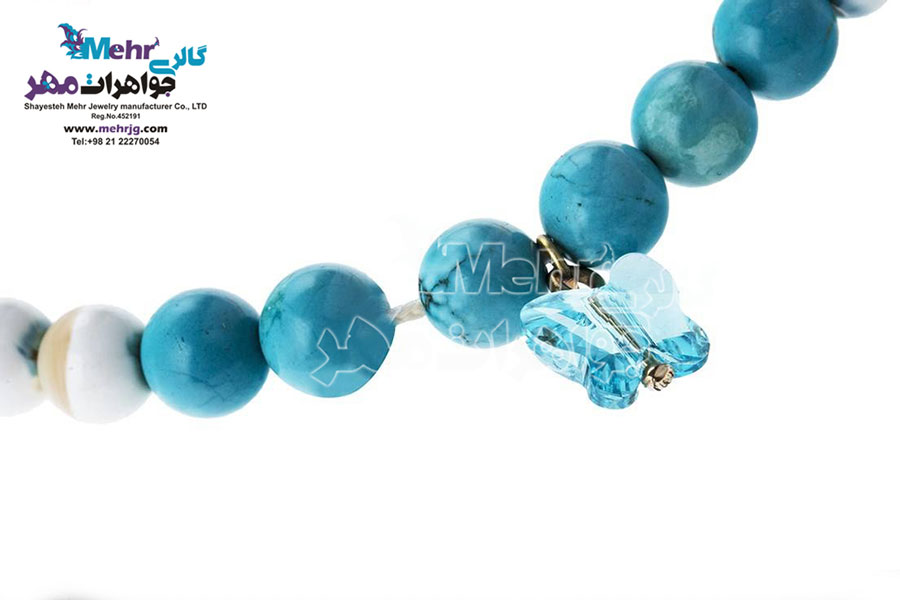 دستبند طلا و سنگ - سواروسکی پروانه