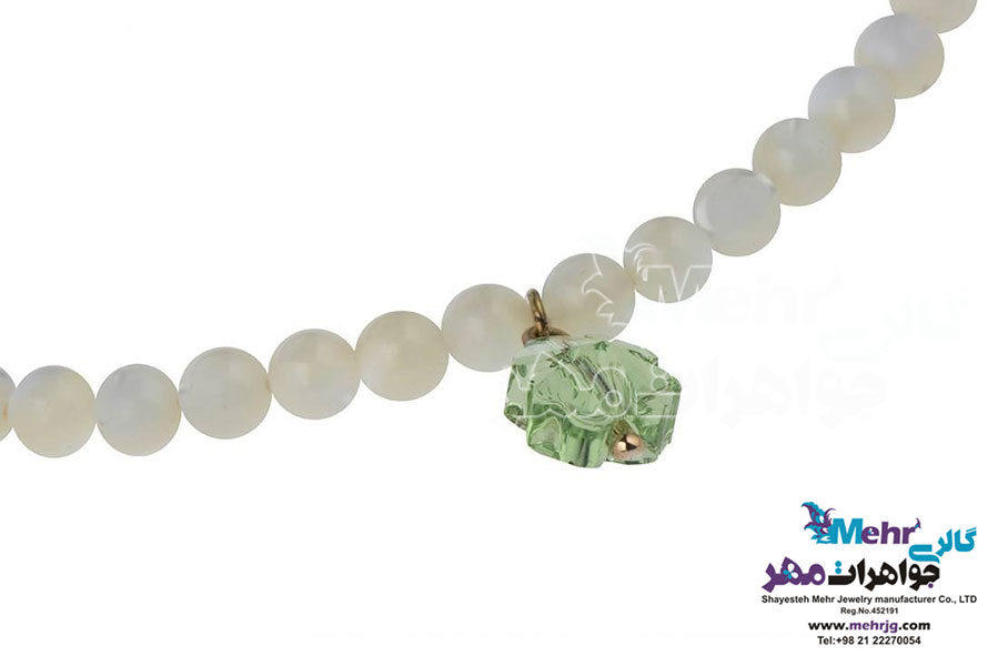 دستبند طلا و سنگ - سواروسکی گل
