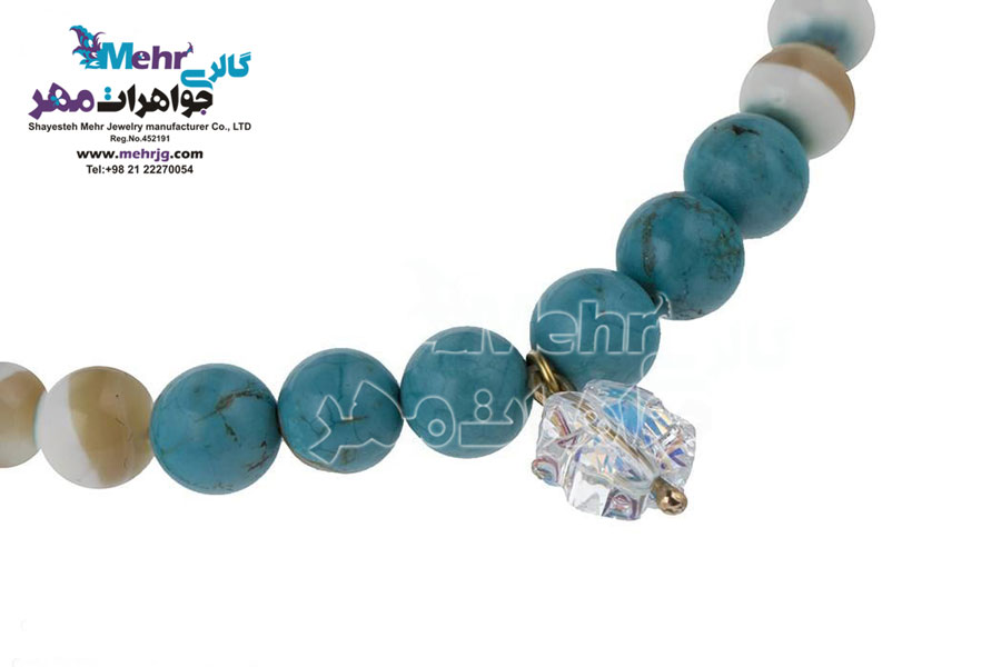 دستبند طلا و سنگ - سواروسکی گل