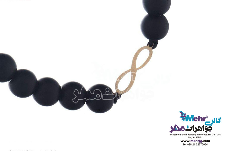 دستبند طلا و سنگ - طرح بی‌نهایت