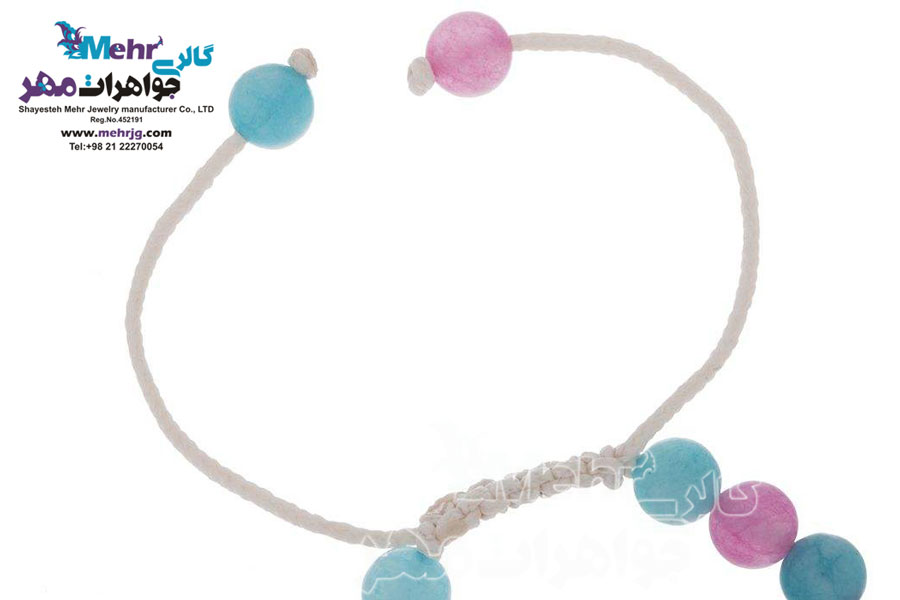 دستبند طلا و سنگ - طرح گل