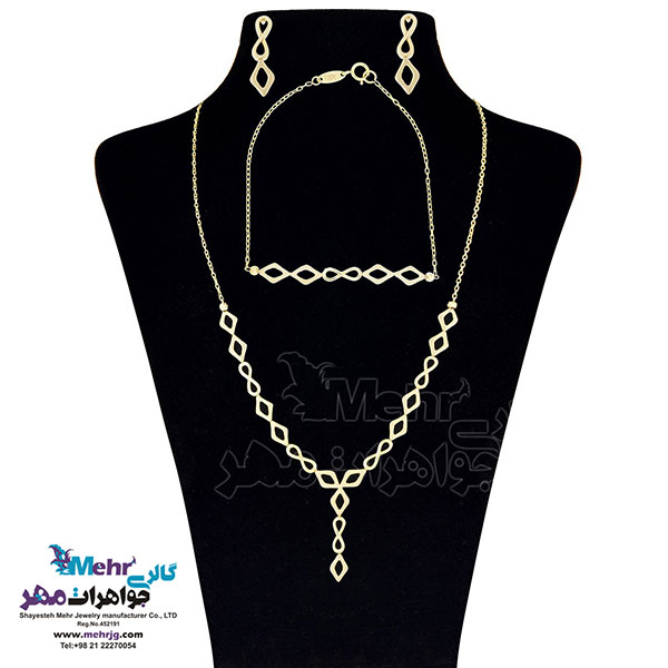 سرویس طلا - گردنبند و گوشواره و دستبند - طرح بی‌نهایت
