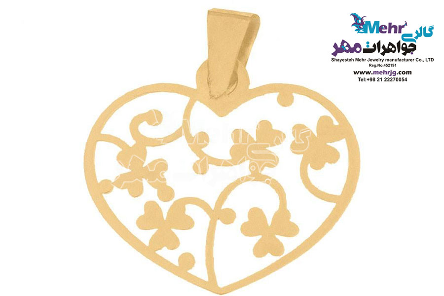 نیم ست طلا - آویز و گوشواره - طرح قلب و شبدر