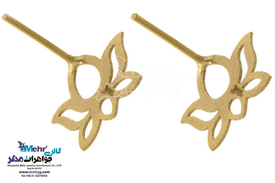 نیم ست طلا - آویز و گوشواره - طرح لوتوس