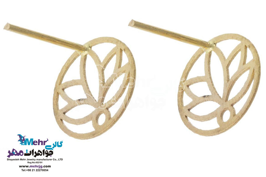 نیم ست طلا - آویز و گوشواره - طرح لوتوس
