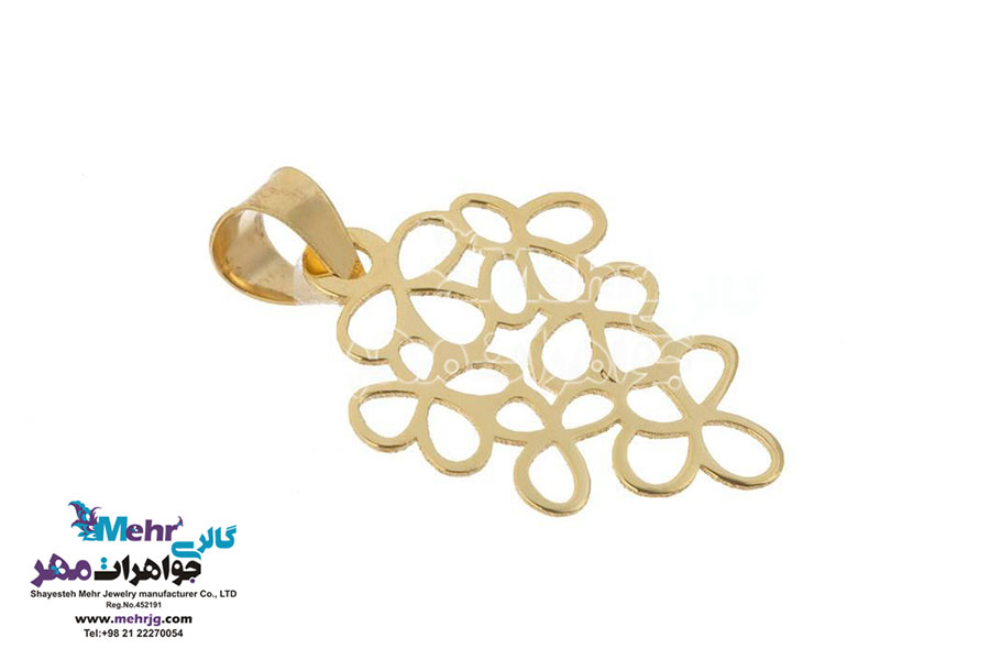 نیم ست طلا - آویز و گوشواره - طرح گل