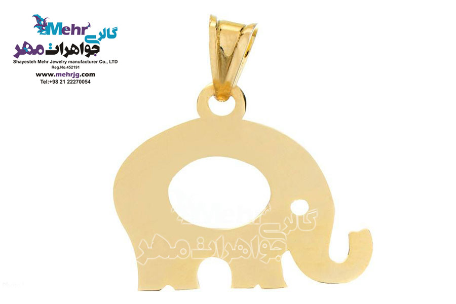 نیم ست طلا - آویز و گوشواره - طرح فیل