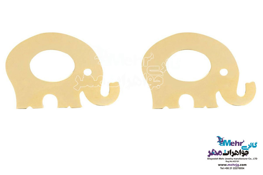 نیم ست طلا - آویز و گوشواره - طرح فیل