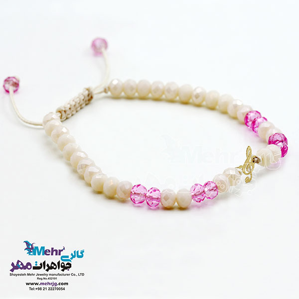 دستبند طلا و مهره - طرح نت سل