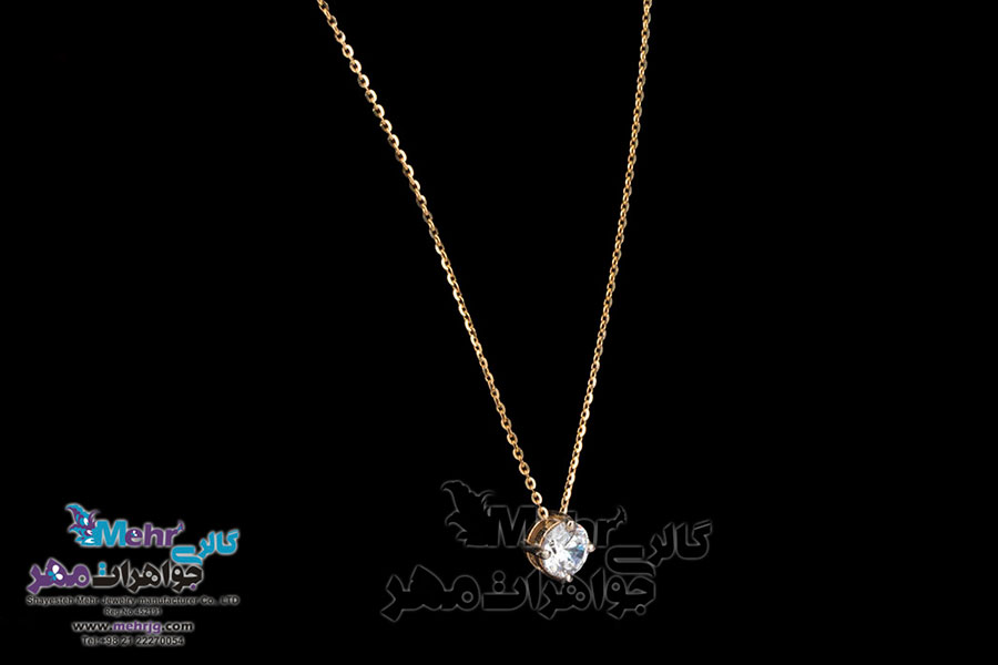 گردنبند طلا - طرح جواهر نشان
