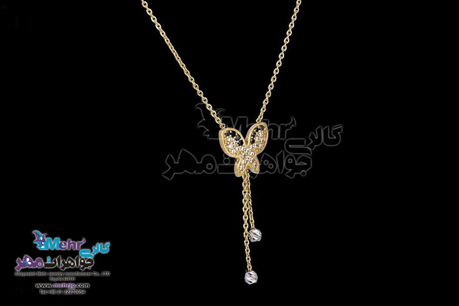 گردنبند طلا - طرح پروانه