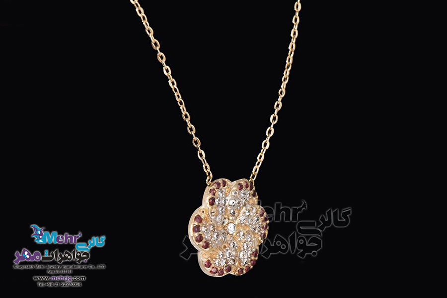 گردنبند طلا - طرح گل