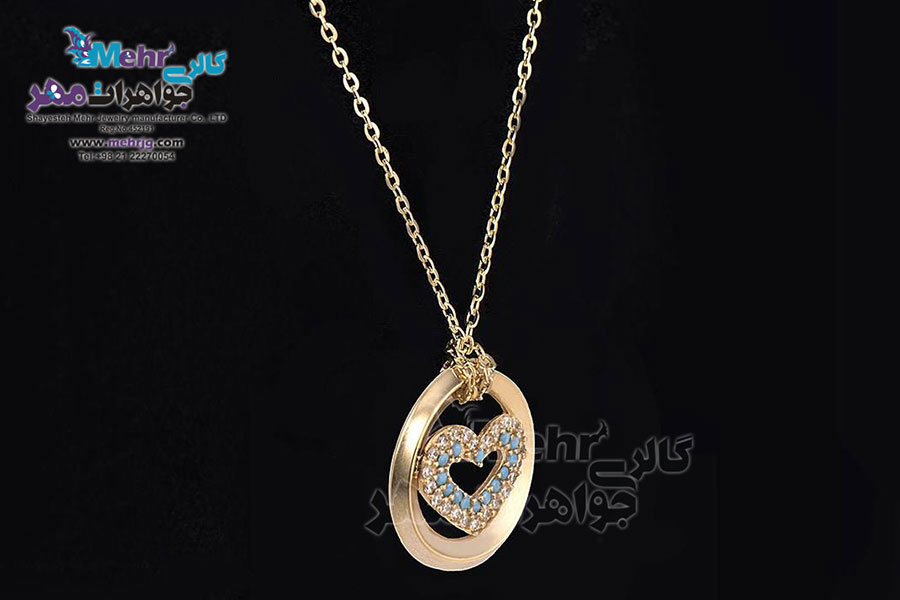 گردنبند طلا - طرح قلب و دایره