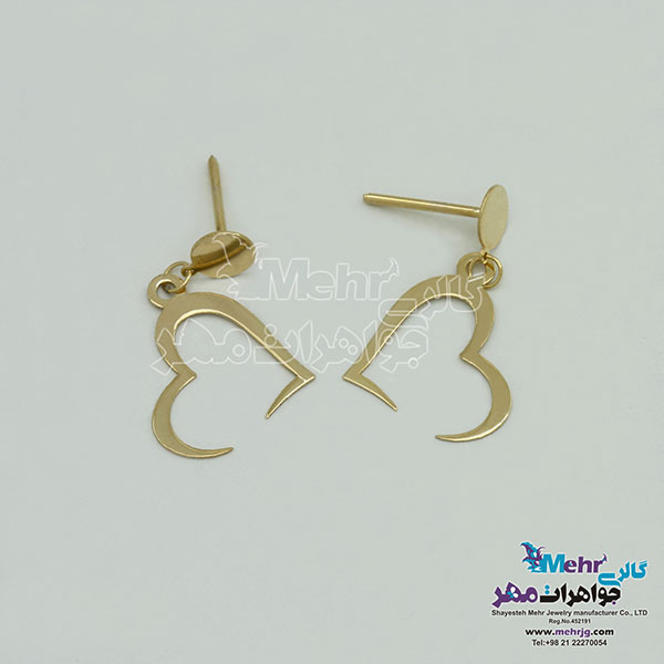 نیم ست طلا - آویز و گوشواره - طرح قلب