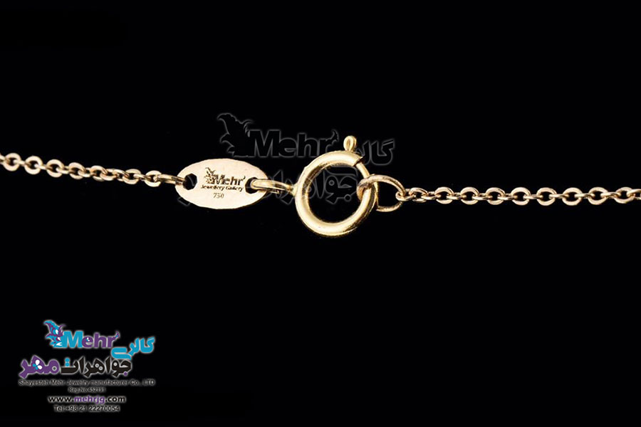 گردنبند طلا - طرح سنگ رنگی