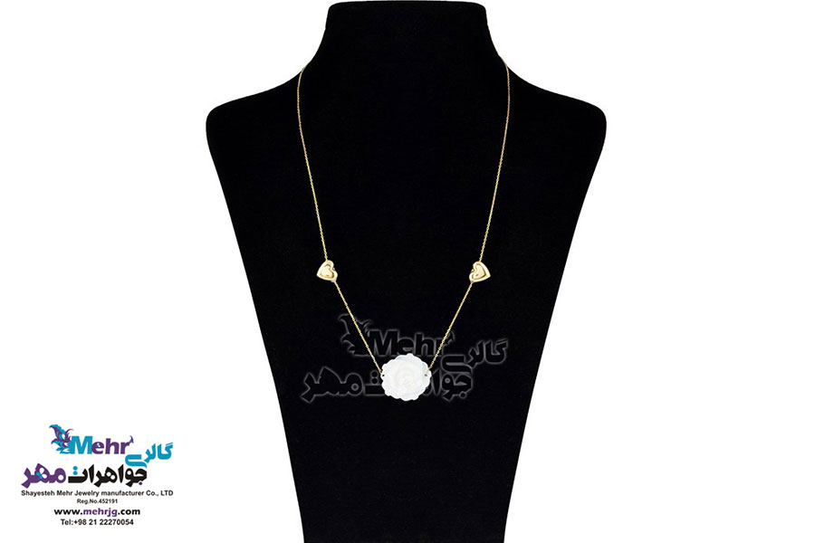 گردنبند طلا - طرح قلب و گل