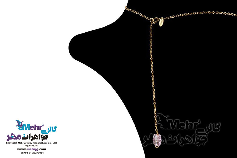 گردنبند رولباسی طلا - سنگ سواروسکی گل