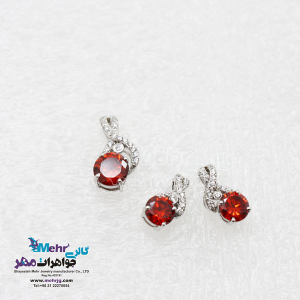 نیم ست طلا - آویز و گوشواره - طرح منحنی