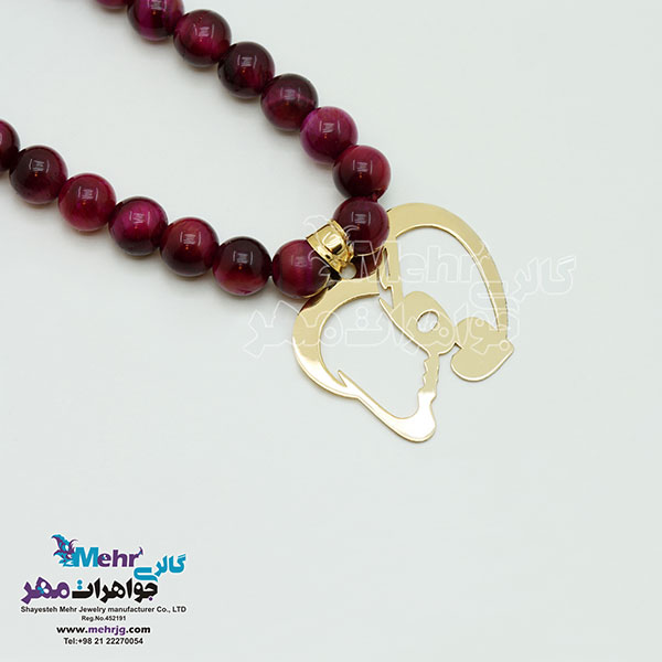 گردنبند اسم طلا و سنگ - طرح گلسا