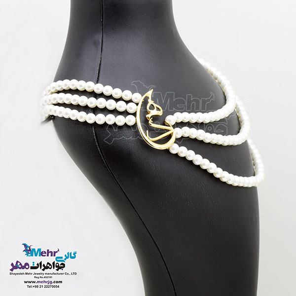 گردنبند اسم طلا و سنگ - طرح هدی