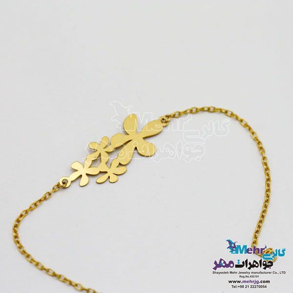 دستبند طلا - طرح گل پریوش