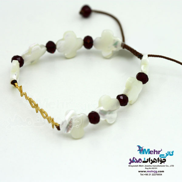 دستبند طلا و سنگ - طرح ضربان قلب