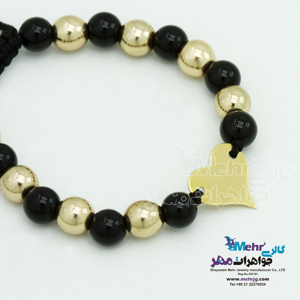 دستبند طلا و سنگ - طرح قلب