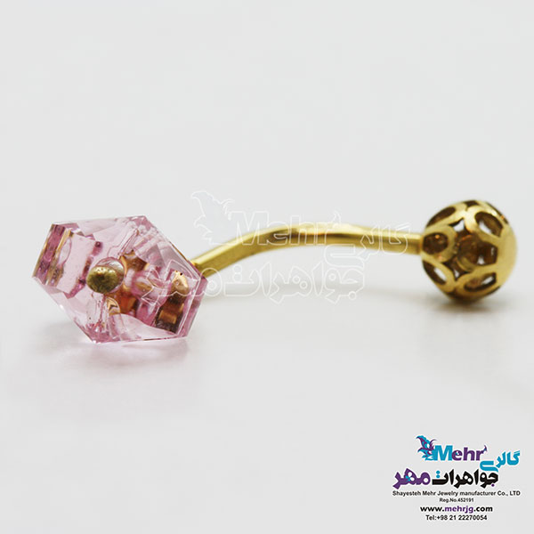 پیرسینگ طلا - سنگ سواروسکی پروانه